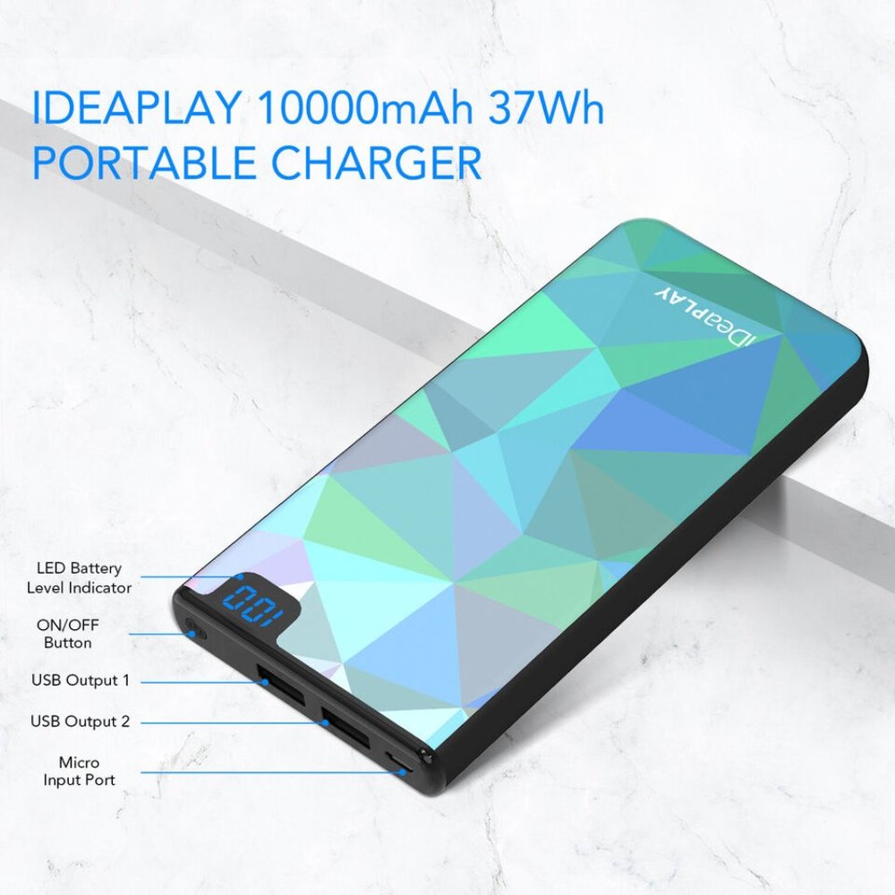 New in Box IDEAPLAY Portable Charger 10,000mAh Power Bank
